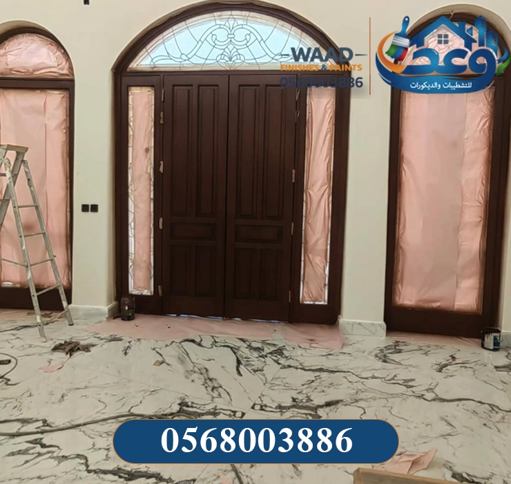 دهان ابواب خشب للمنازل والفلل بجدة